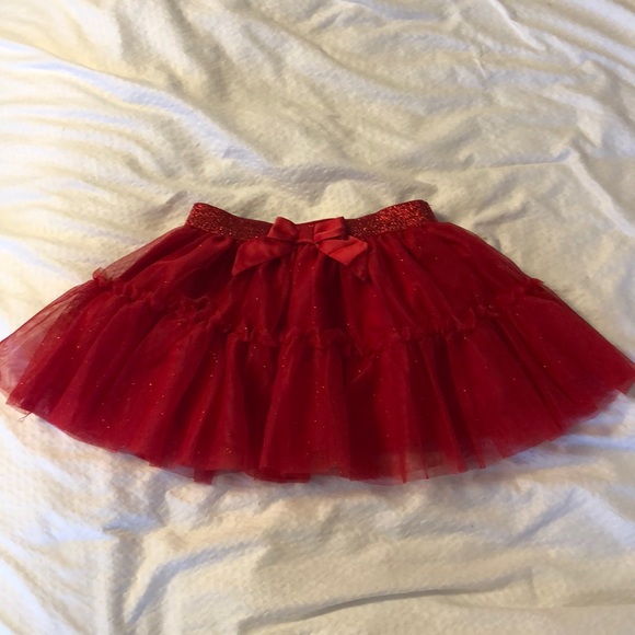 Red Tulle Sparkle Skirt - Picture 2 of 2